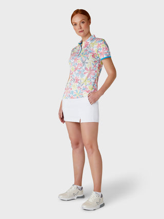 Callaway Golf Short Sleeve Womens Golf Polo Shirt - Chevron Floral