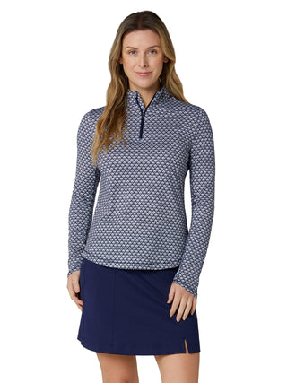 Callaway Scraf Geo Printed Golf Top - Peacoat