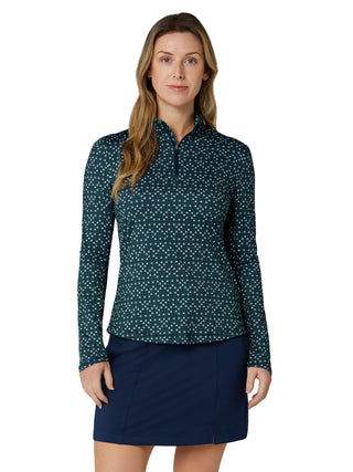Callaway Framing Geo Long Sleeve Golf Top - Peacoat