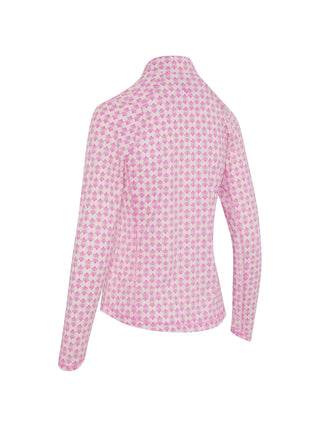 Callaway Deco Geo Long Sleeve Golf Top - Fuchsia Purple