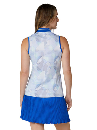 Callaway Active Geo Sleeveless Polo - Brilliant White