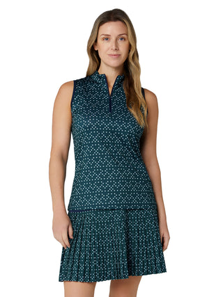 Callaway Framing Geo Sleeveless Golf Polo - Peacoat