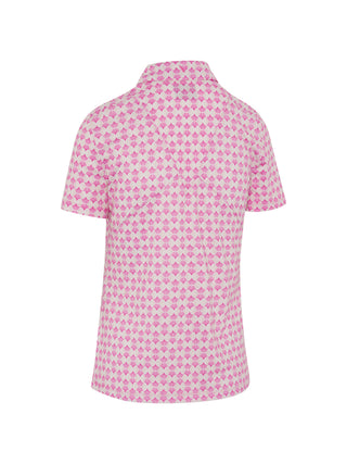 Callaway Deco Geo Short Sleeve Golf Polo - Fuchsia Purple