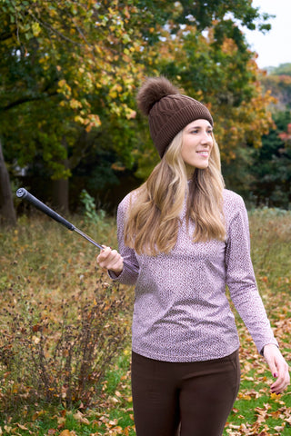 Greta Margot Knit Waterproof Bobble Hat - Cocoa Powder