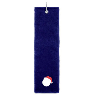 Christmas Santa Hat Golf Towel - Navy