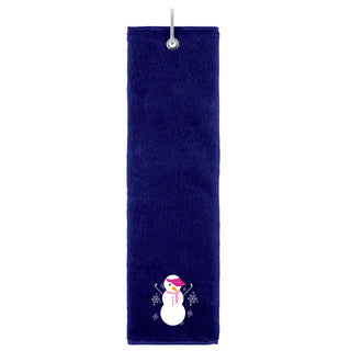 Snowman Golf Towel - Navy
