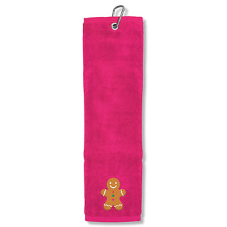 Gingerbread Man Golf Towel - Pink