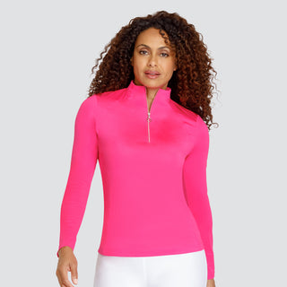 Tail Ladies Golf Tallula Long Sleeve 1/4 Zip Polo - Passion Pink