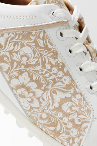 Duca Del Cosma Caldes Ladies Waterproof Golf Shoes- White/Flower