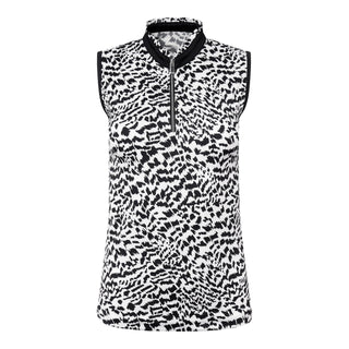 Tail Ladies Golf Edil Sleeveless Polo - Abstract Cheetah
