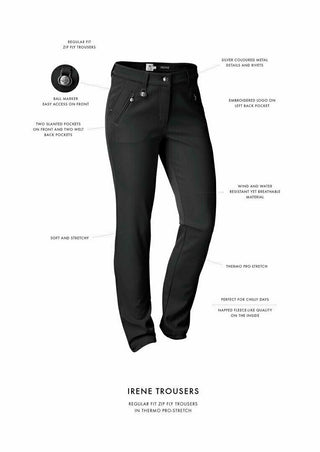 Daily Sports Irene Lined Trouser 29 Inch - Black (Daily Sports XDS LOGO)