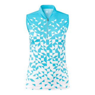 Tail Ladies Golf Mea Sleeveless Polo - Mosaic Geo