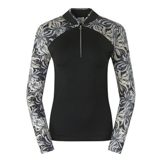 Pure Golf Maple Long Sleeve Zip Top - Champagne Orchid