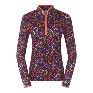 Pure Golf Ashlea Long Sleeve Zip Top - Berry Pop