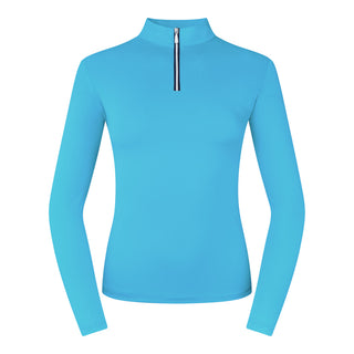 Pure Golf Tranquility Mid-Zip Top - Tourmaline Blue