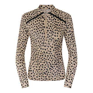 Tail Ladies Marena Long Sleeve Polo - Spotted Cheetah