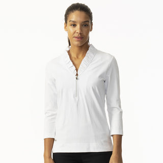 Daily Sports Patrice Three Quarter Sleeve Polo Shirt - White