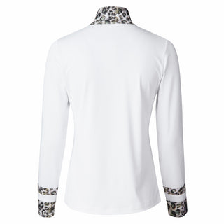 Daily Sports Ash Long Sleeve Half Neck Polo Shirt - White / Natures Wild