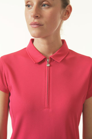 Daily Sports Macy Cap Sleeve Polo Shirt - Berry