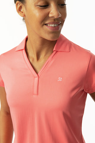 Daily Sports Anzio Cap Sleeve Polo Shirt - Coral