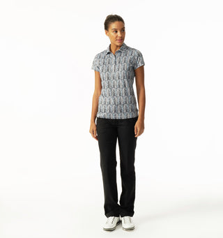 Daily Sports Ilma Sheer Mesh Cap Sleeve Polo Shirt - Dynamic Print