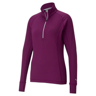 Puma Ladies Rotation Long Sleeve Quarter Zip - Dark Purple