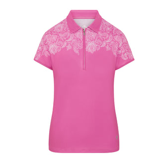 Pure Golf Trinity Cap Sleeve Polo Shirt - Azalea