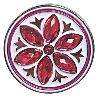 Ladies Crystal Flower Golf Ball Marker and Visor Clip Set