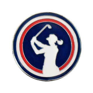 Lady Golfer Ball Marker - Navy