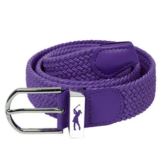 Lady Golfer Buckle Stretch Webbing Ladies Golf Belt - Purple