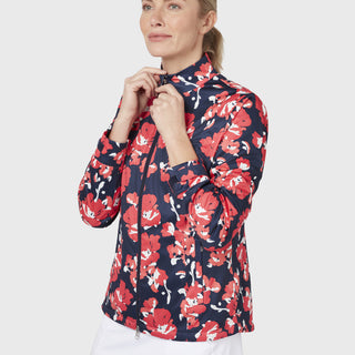 Callaway Golf Ladies Floral Soft Shell Jacket-  Peacoat