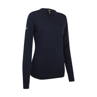 Callaway Golf Ladies V-Neck Knit Stretch Pullover - Peacoat