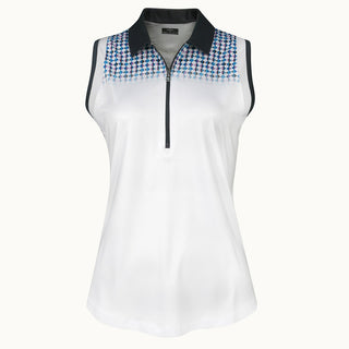 Callaway Golf Ladies Engineered Evanes Sleeveless Polo - Brilliant White
