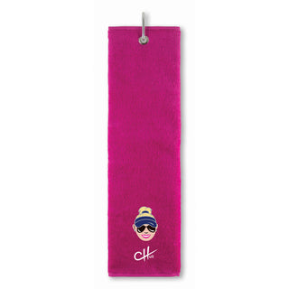 Surprizeshop The Charley Hull Golf Tri Fold Towel - Caricature - Pink