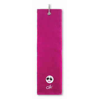 Surpprizeshop The Charley Hull Golf Tri Fold Towel - Golf Ball - Pink