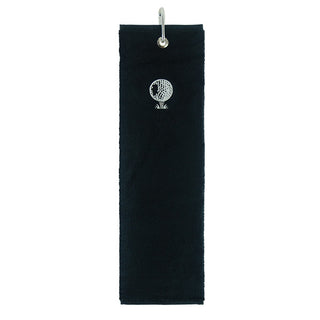 Cotton Trifold Ladies Golf Towel - Black