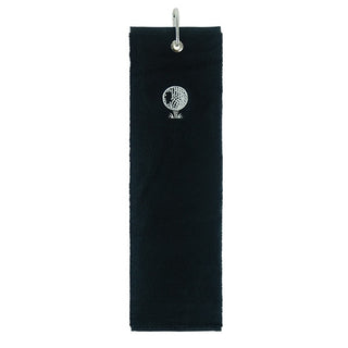 Cotton Trifold Ladies Golf Towel -Black