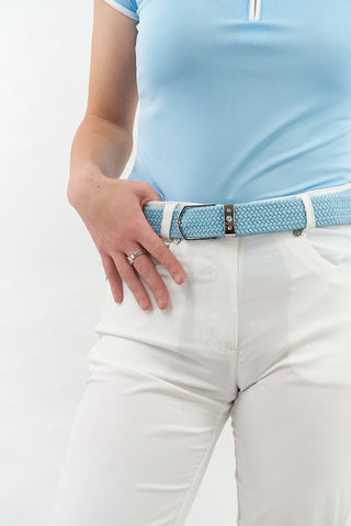 Pale Blue Stretch Webbing Ladies Golf Belt
