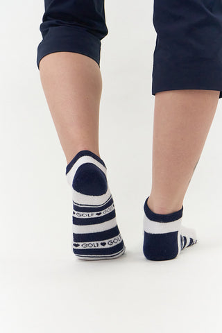 Pure Ladies 2 Pair Pack Of Trainer Golf Socks- Navy