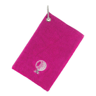 Bag Golf Towel With Carabiner - Pink