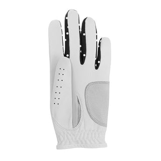 Surprizeshop Elegance All Weather Ladies Golf Glove- Black with white Polka Dot Detailing