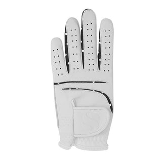 Elegance Ladies All Weather Golf Glove- Black with white Polka Dot Detailing