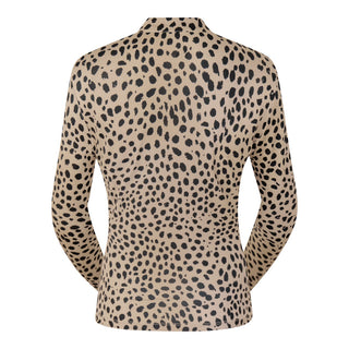 Tail Ladies Marena Long Sleeve Polo - Spotted Cheetah