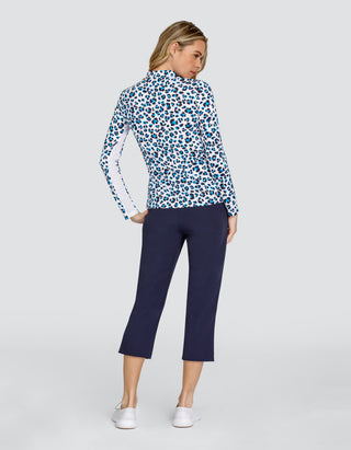 Tail Ladies Golf Gabriella Long Sleeve 1/4 Zip Polo - Jungle Fever