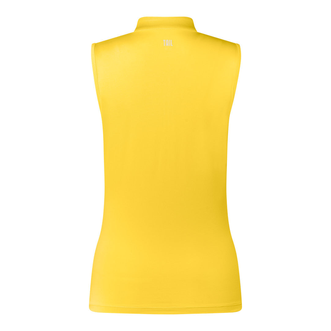 Women's Golf Yellow Sleeveless Golf Shirt Tail Ladies Emery