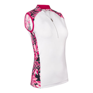 Tail Ladies Golf Novelia Sleeveless Polo - Summer Leaves