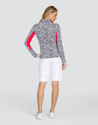 Tail Ladies Golf Shalia Long Sleeve Polo - Abstract Cheetah