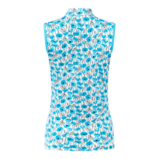 Tail Ladies Golf Chandrina Sleeveless Polo - Playful Poppies