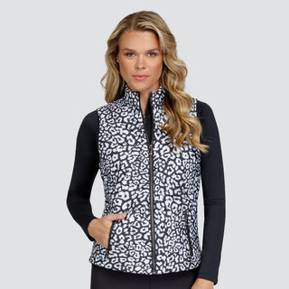 Tail Ladies Golf Harlow Quilted Vest - Black Leopard