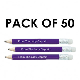 Pack of 50 From the Lady Captain Pencil with eraser- Purple